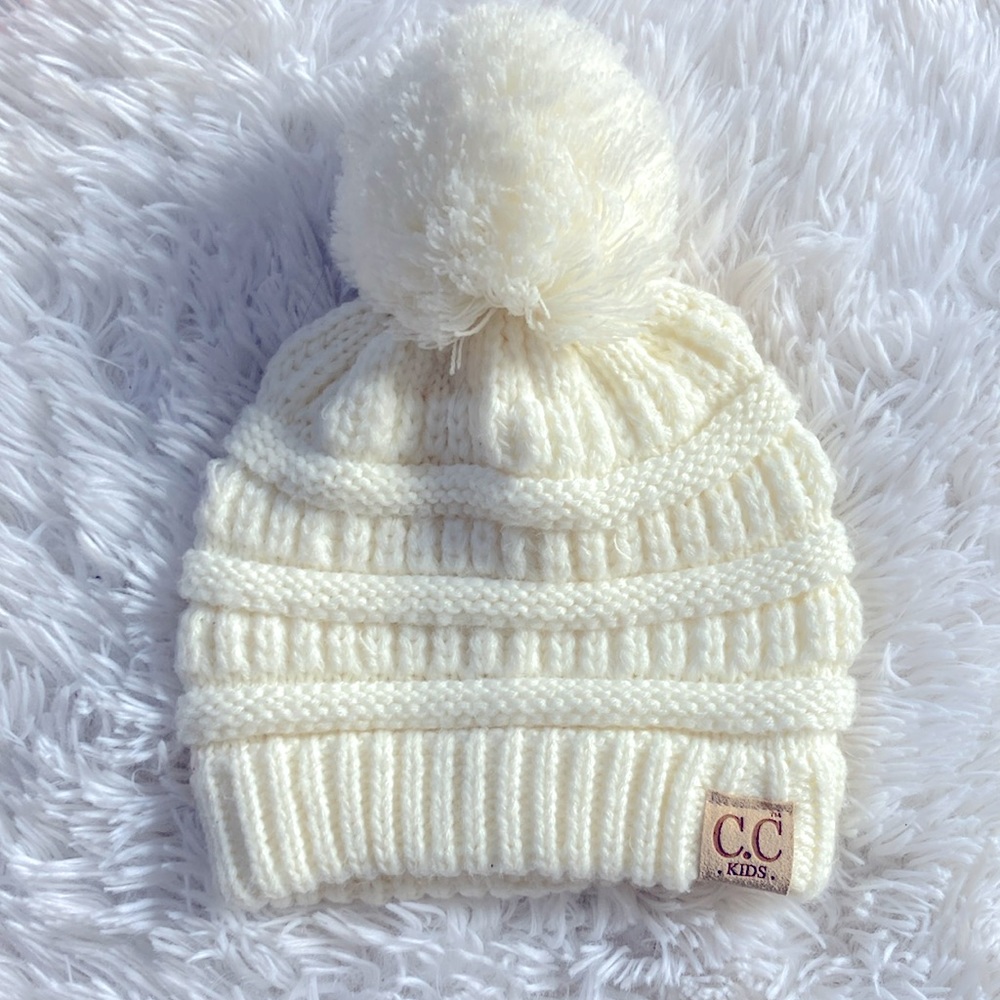 Baby Toddler sized cream winter white CC hat